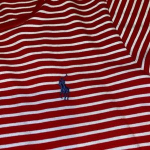 Polo Red & White Cotton Jersey Crewneck Tee